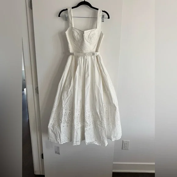 Self-Portrait White Midi Dress - Picture 3 of 13